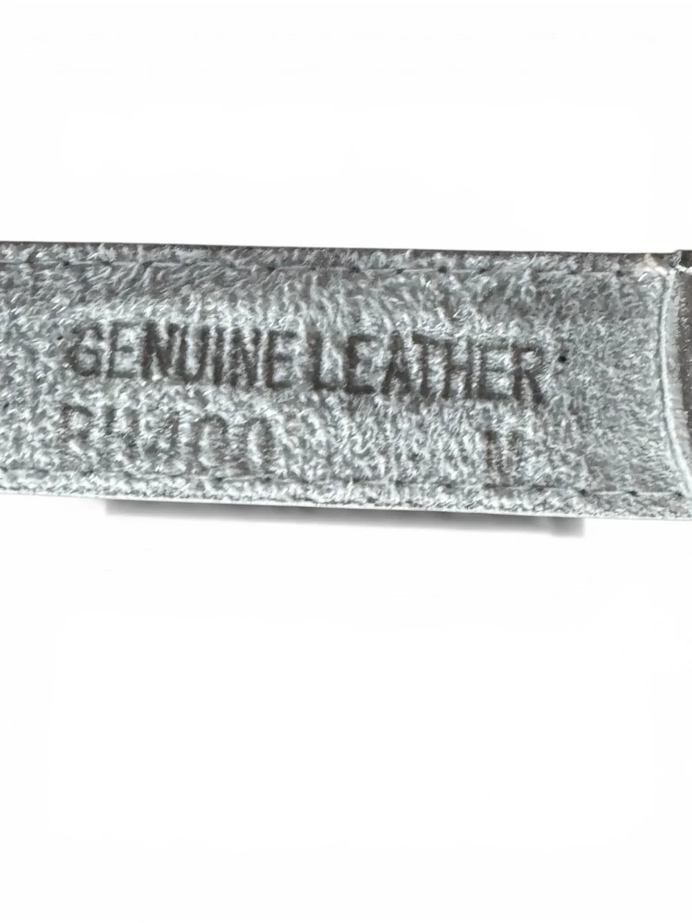 Genuine Leather Metallic Silver Skinny Belt Silver Tone Buckle 1” x 40”